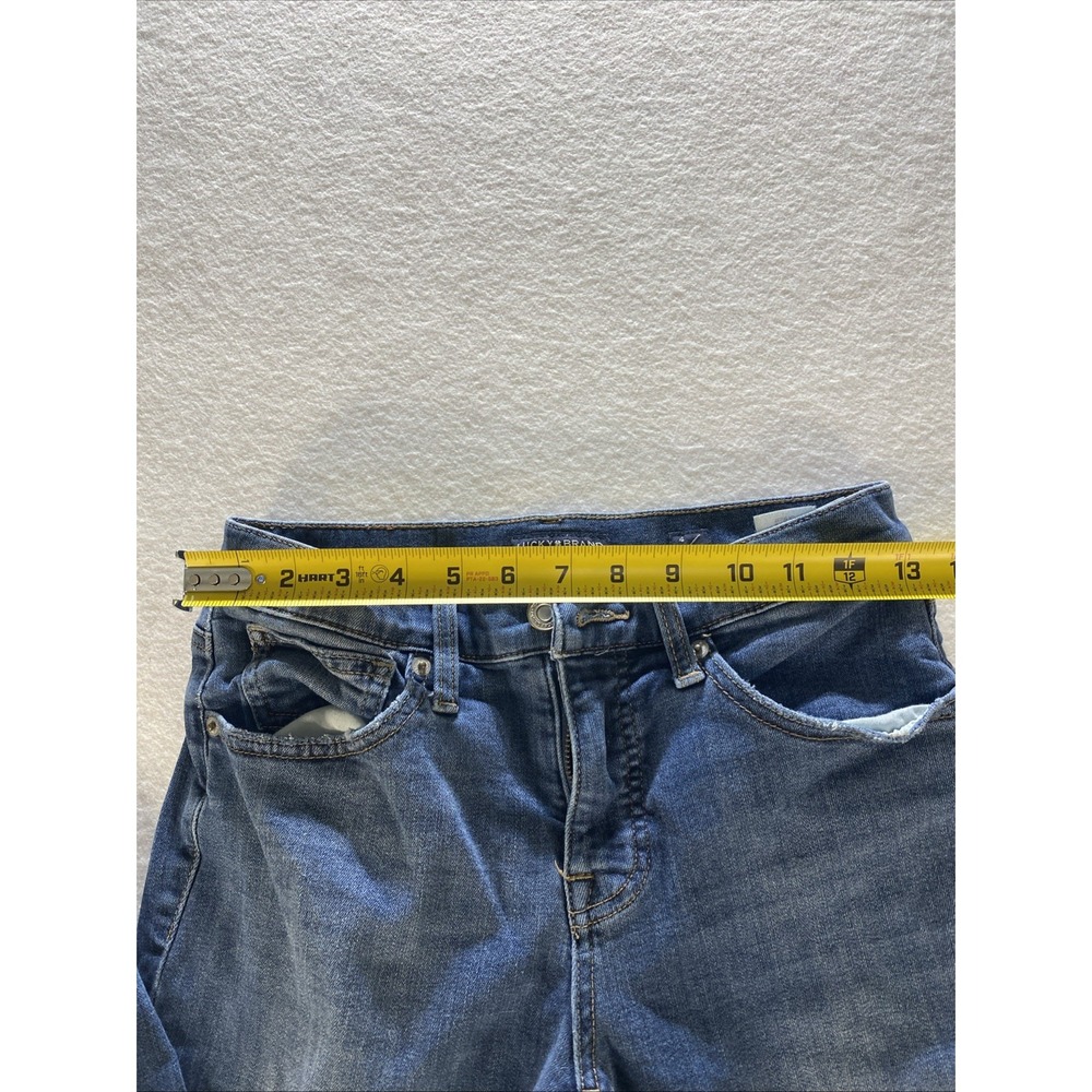 Lucky Brand Jeans Womens 4/27 Blue Distressed Ava Skinny Ankle Stretch Med Denim - Picture 8 of 11
